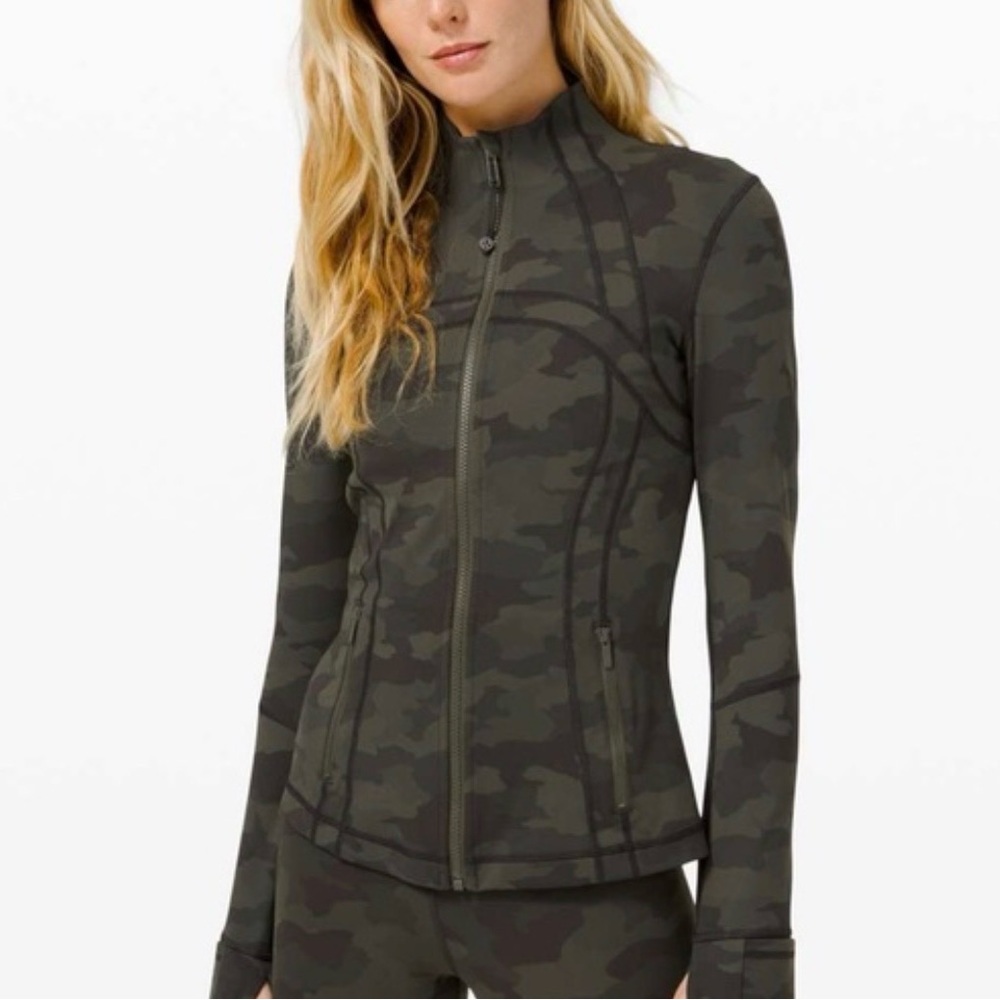Lululemon Define Jacket Size 4 Camo Green Full Zip Luon